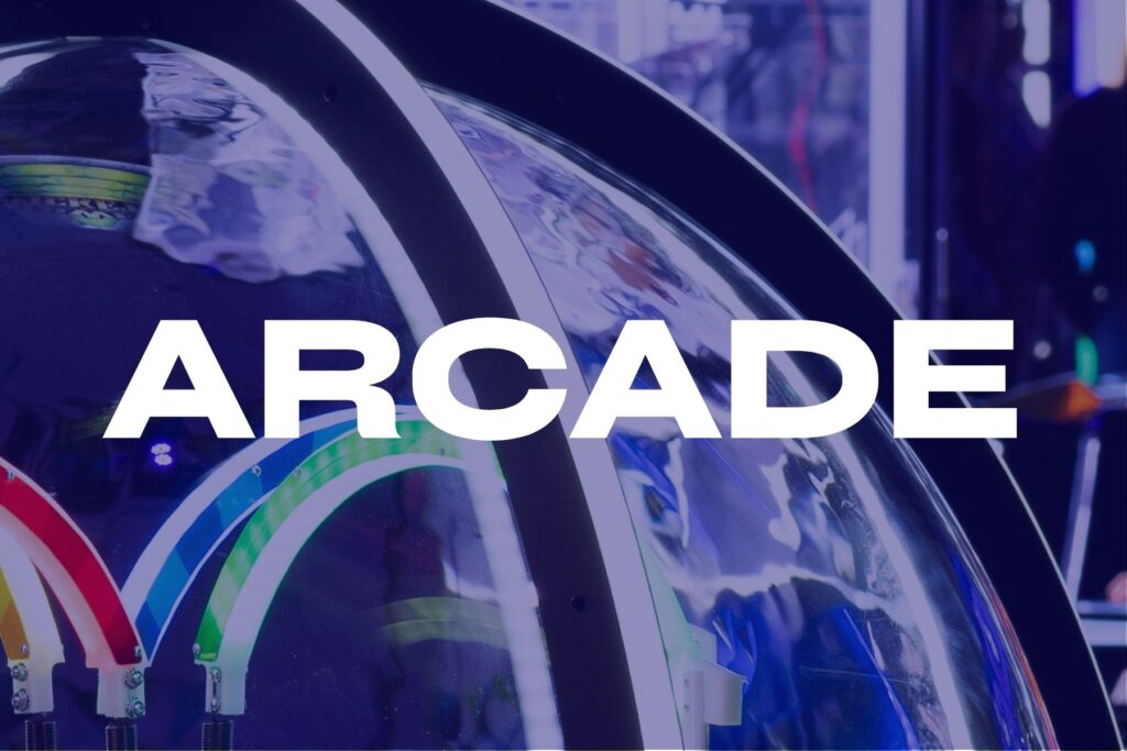 Arcade games at The Rush Funplex, showcasing a vibrant atmosphere and a variety of popular gaming options.